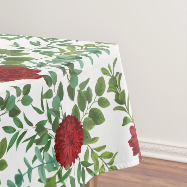 Toalha De Mesa Clássico Elegante de Casamento de rosa vermelha (Posição Original)