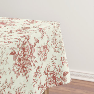 Toalha De Mesa Clássico Elegante Vermelho Vintage Toile