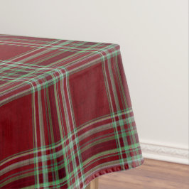 Toalha De Mesa Clássico Xadrez Escocês Texturizado em Vermelho e