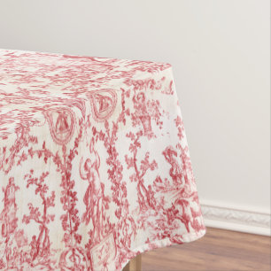 Toalha De Mesa Classy Elegant Vintage Red Country Toile