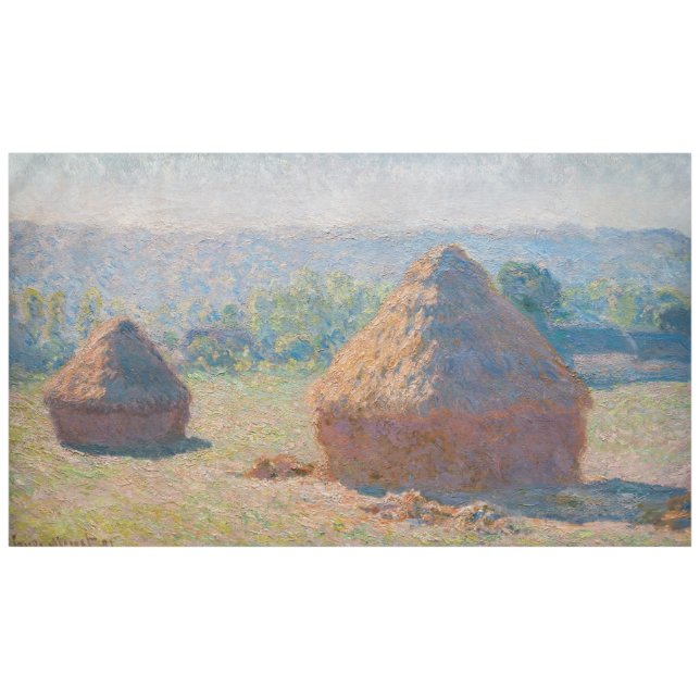 Toalha De Mesa Claude Monet - Haystacks, fim do Verão (Frente (Horizontal))