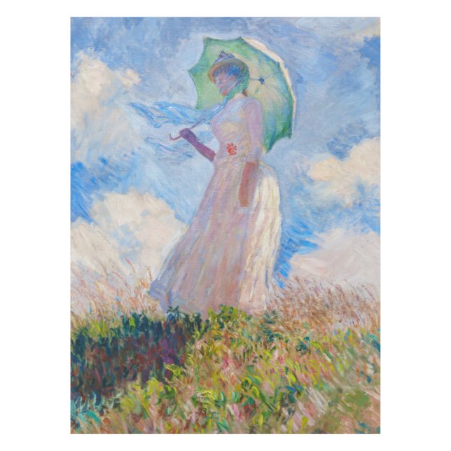 Toalha De Mesa Claude Monet - Mulher com Parasol virada para a es (Frente)