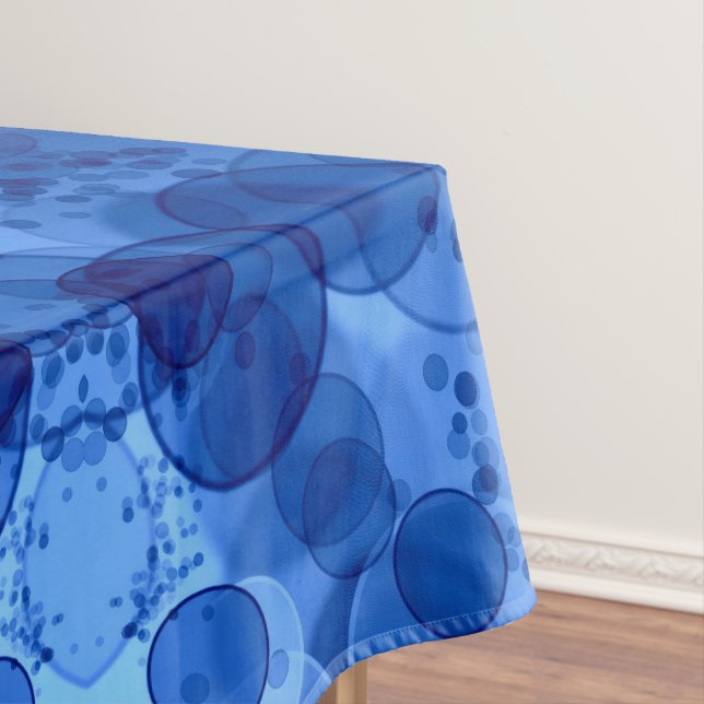 Toalha De Mesa Cobertor com Padrão de Bolhas Azuis (Posição Original)