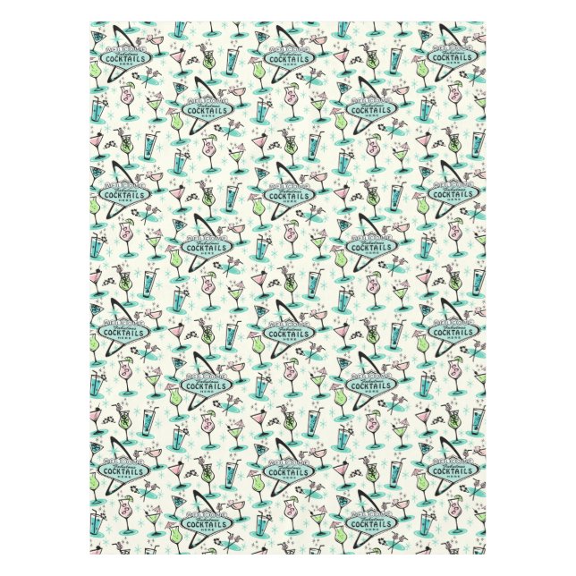 Toalha De Mesa Cocktails Atômicos Retroativos (Frente)