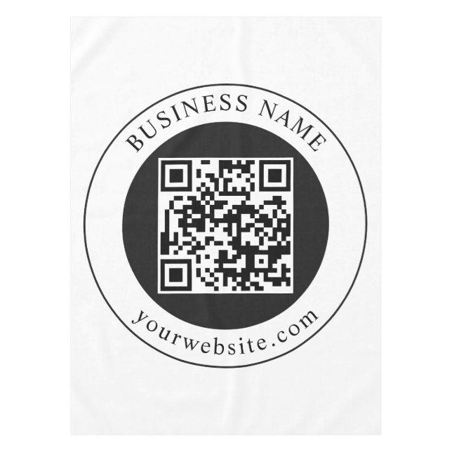 Toalha De Mesa Código QR com Nome da Empresa Editável (Frente)