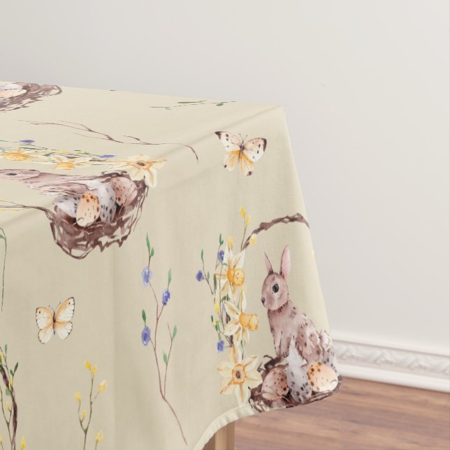 Toalha De Mesa Coelhinho De Páscoa Numa Cesta Floral (Posição Original)