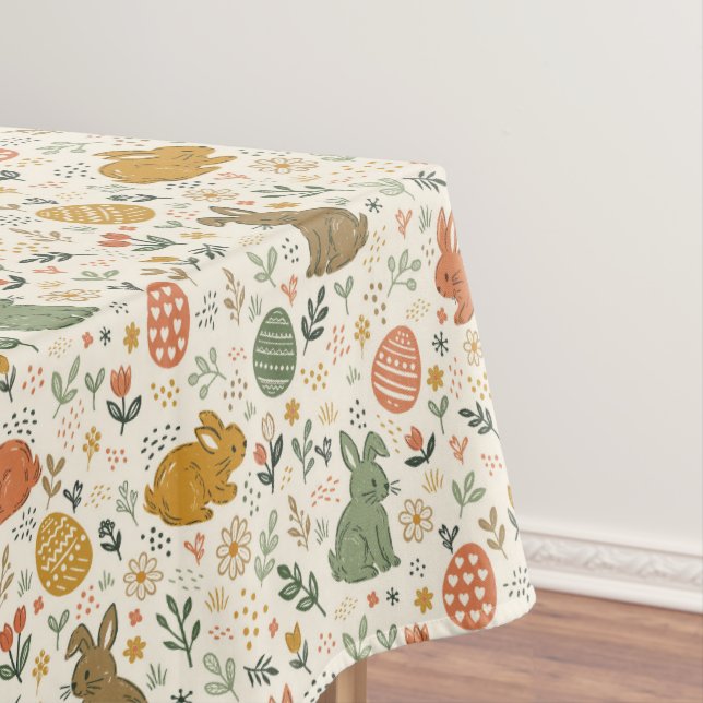 Toalha de Mesa Coelhinhos da Primavera Desenhados  (Posição Original)