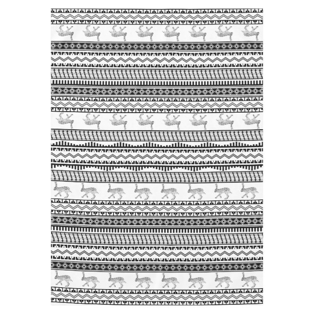 Toalha De Mesa Coelho-do-sudoeste da Jackbit e Padrões geométrico (Frente)