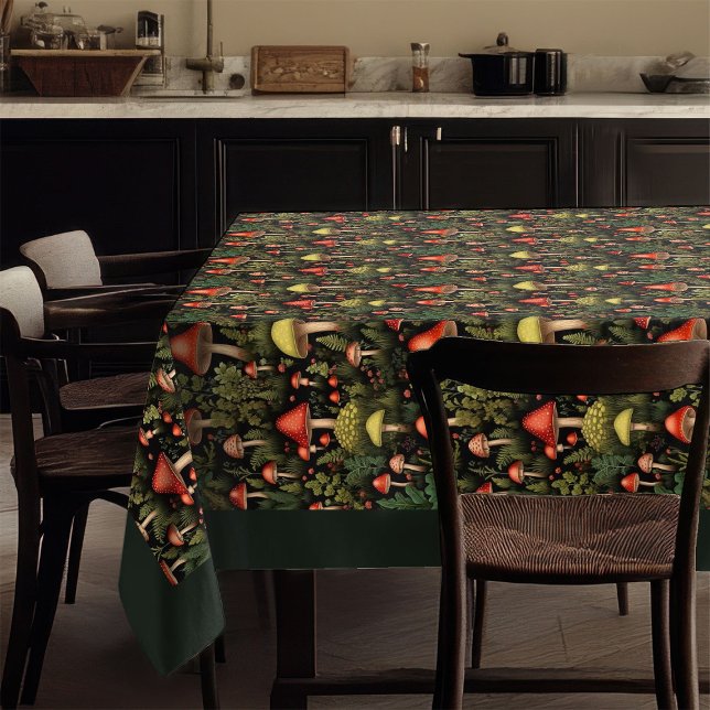 Toalha de Mesa Cogumelo Rústico Paleta Suave da Na (Rustic Mushroom Tablecloth Nature’s Soft Palette)