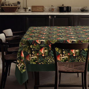 Toalha de Mesa Cogumelo Vintage Estilo Floresta Te