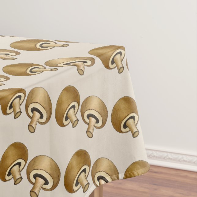 Toalha De Mesa Cogumelos Botão Portabella Fungi Pizza Toppings (Posição Original)