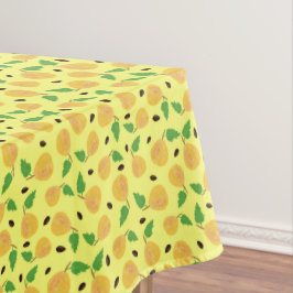 Toalha De Mesa Coleção de Peras Douradas Amarelo Brilhante