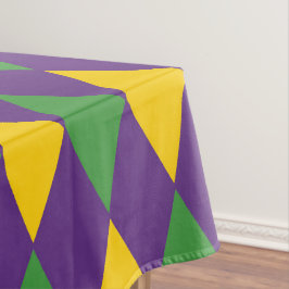 Toalha De Mesa Colorida Mardi Gras Harlequin Green Purple Dourada
