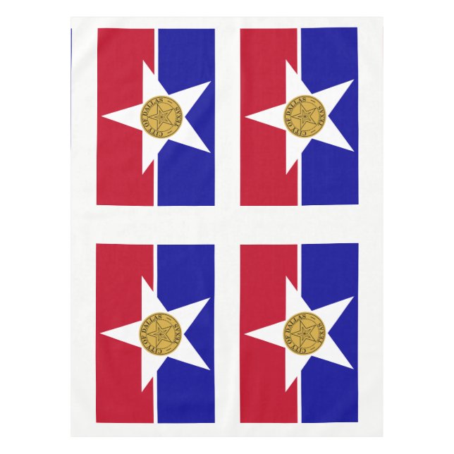 Toalha de mesa com a bandeira de Dallas, Texas (Frente)