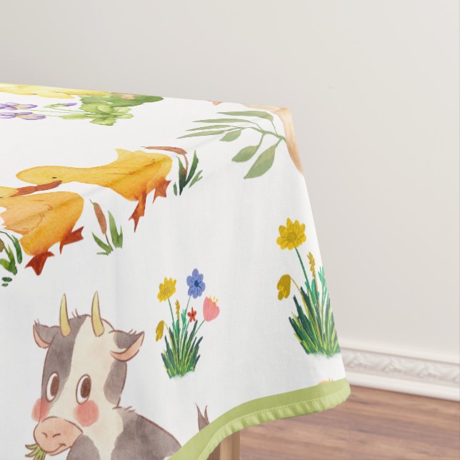 Toalha de mesa com Animais Fofos da Fazenda na Pri (Posição Original)