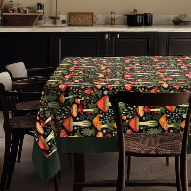 Toalha de Mesa com Cogumelos e Musgo Inspirada na  (Nature-Inspired Tablecloth Mushrooms & Moss Art)