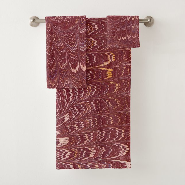 toalha de mesa com estampa de mármore vermelho tij (Insitu)