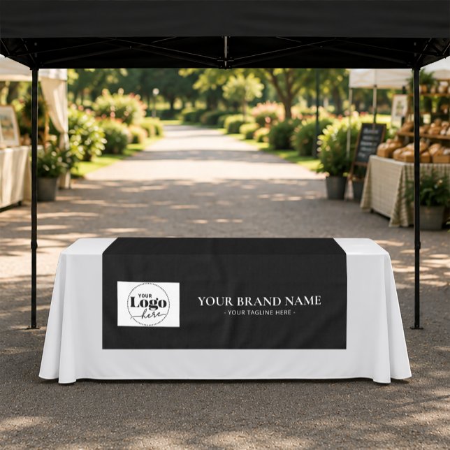 Toalha de mesa com logotipo preto (Criador carregado)