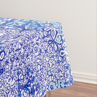 Toalha de mesa com padrão azul para decoração de c