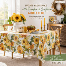 Toalha de Mesa com Padrão de Abóbora para Decoraçã