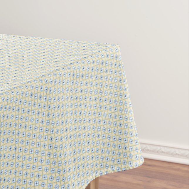 Toalha de mesa com padrão de azulejos amarelos e a (Posição Original)