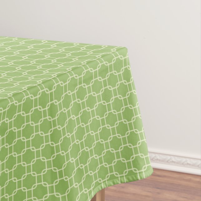 Toalha de Mesa com Padrão de Quadrados Verdes (Posição Original)