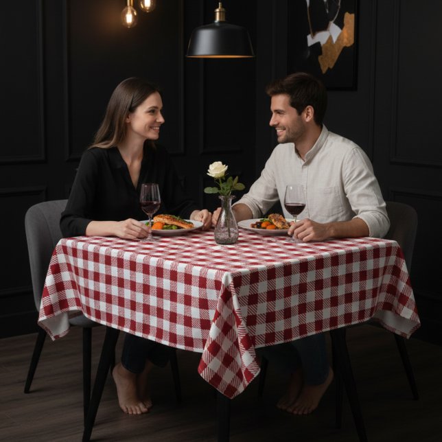 Toalha de Mesa com Padrão Elegante Vermelho Intens (Deep Red and White Elegant Pattern Tablecloth)