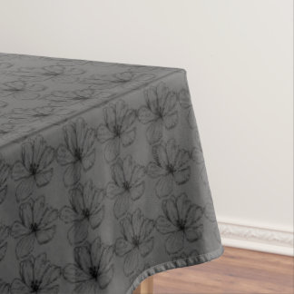 Toalha de Mesa com Padrão Floral em Linha Cinza C
