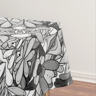 Toalha de mesa com padrão preto e branco para deco