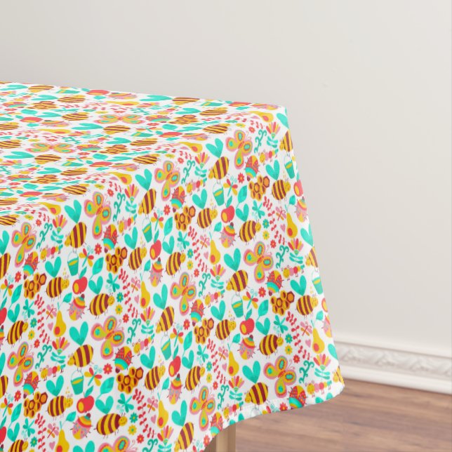 Toalha de mesa com padrões de insetos coloridos fo (Posição Original)
