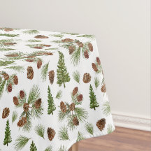 Toalha de mesa com tema pinheiro de inverno modern