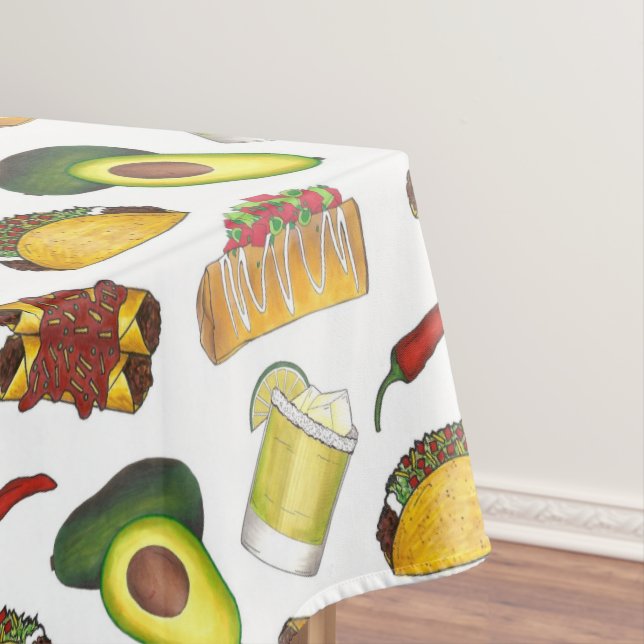 Toalha De Mesa Comida Tex Mex Mexicana Taco Enchilada Chimichanga (Posição Original)