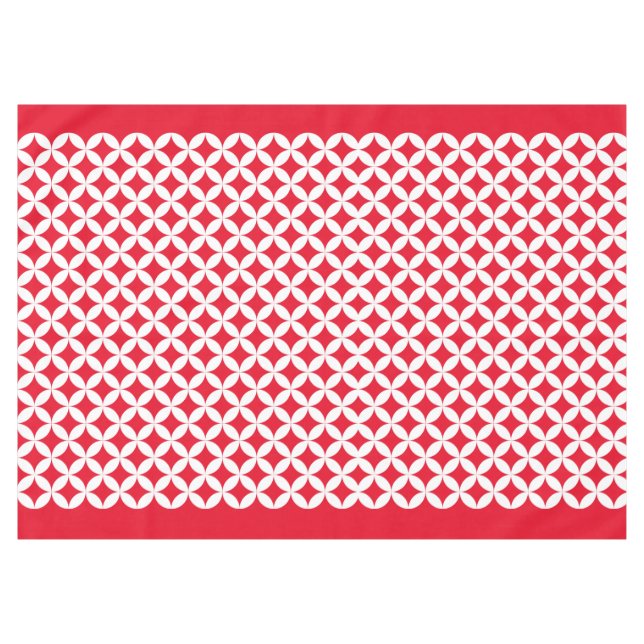 Toalha De Mesa Comprimido branco e vermelho (Frente (Horizontal))