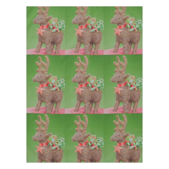 Toalha De Mesa Condecoração de Natal para renas (Frente)