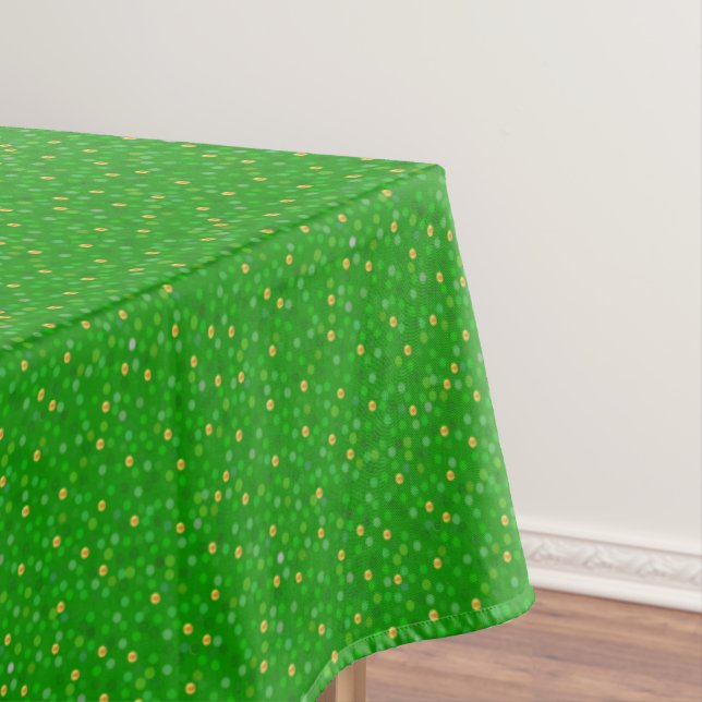 Toalha De Mesa Confetes Verdes Elegantes e Brilhantes com Acento  (Posição Original)