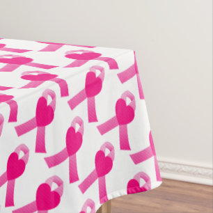 Toalha De Mesa Consciência cor-de-rosa do cancro da mama da fita