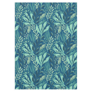Toalha De Mesa Contemporary Aquatics Blue Green Foliage