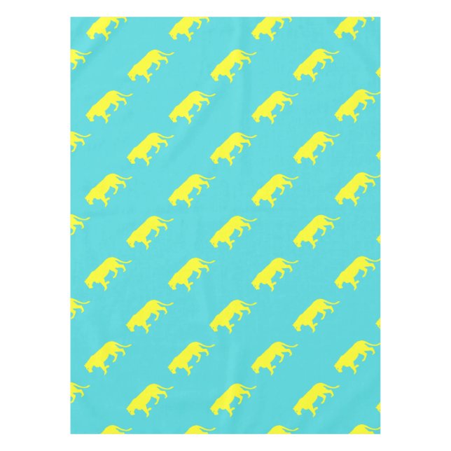 Toalha De Mesa Contorno do Leão Amarelo (Frente)