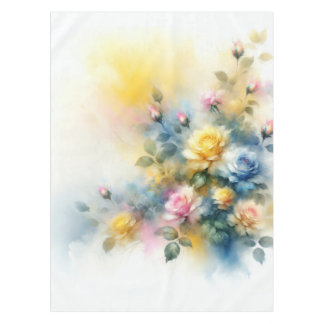 Toalha De Mesa Cor da Água das Rosas Vermelhas Sonoras, Amarelas