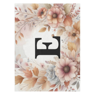 Toalha De Mesa Cor da água floral em cores pastosas moles