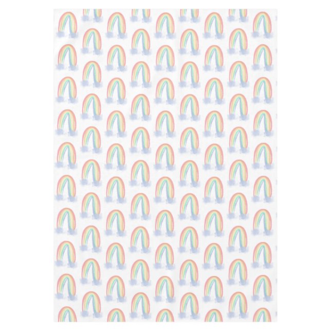Toalha De Mesa cor d'água pastel pintada arco-íris crianças (Frente)