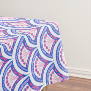 Toalha De Mesa cor damasco floral azul