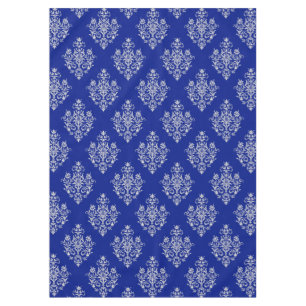 Toalha De Mesa Cor damasco Gorda e Na moda no Azul Cobalto