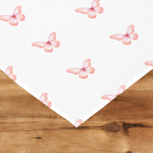 Toalha De Mesa Cor-de-rosa-branca-borboleta