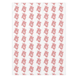 Toalha De Mesa Coração Anatômico Vermelho Antiquado