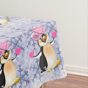 Toalha De Mesa Corações de Pinguim-Dia de os namorados