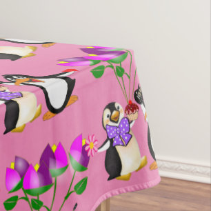 Toalha De Mesa Corações de Pinguim-Dia de os namorados