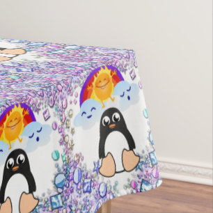 Toalha De Mesa Corações de Pinguins Dia de os namorados de Tabl