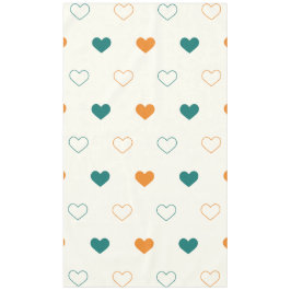 Toalha De Mesa Corações lindos / creme laranja verde