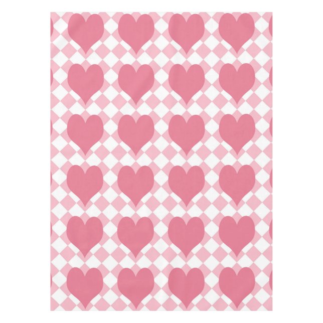 Toalha De Mesa Corações Rosa (Frente)